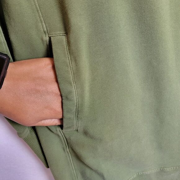American Giant Womens Tunic Hoodie Dress Size Small Green Pullover Sweatshirt - Picture 5 of 10